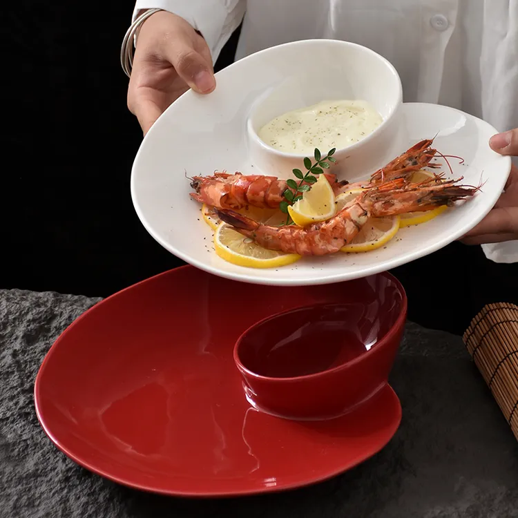 家用陶瓷餐具创意餐具海螺设计饺子盘陶瓷盘酒店中式个性