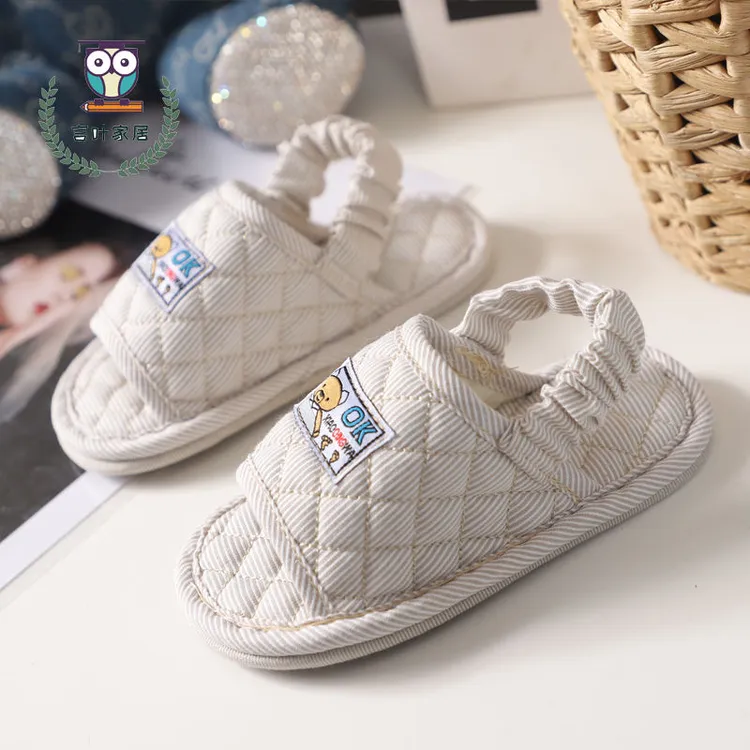 纯棉拖鞋2021新款防滑软底1-2-3岁男女宝学步家居居家棉拖鞋冬天
