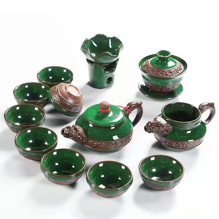 高档冰裂茶具陶瓷套装家用简约泡茶壶茶杯子整套功夫茶具套装茶道