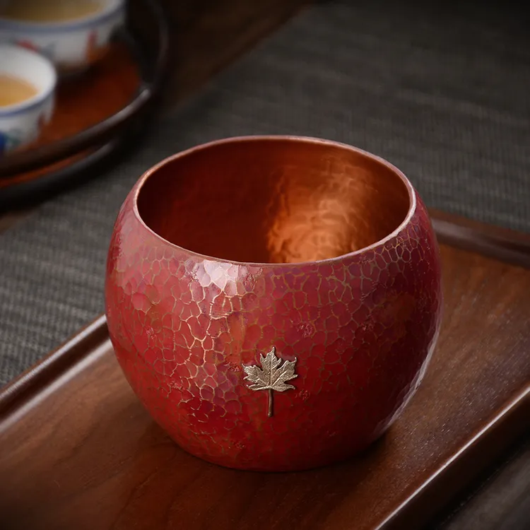 Haomingtian紫铜建水杯洗功夫茶具茶道配件干泡水盂洗茶碗茶渣缸