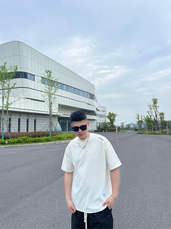 夏潮流男时尚透气百搭纯色速干圆领冰丝短袖宽松微阔华夫格