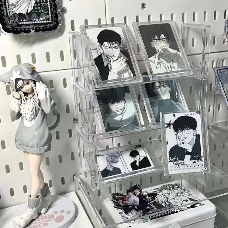 透明吧唧亚克力多层可叠加吧唧小卡置物架桌面ins阶梯展示陈列架