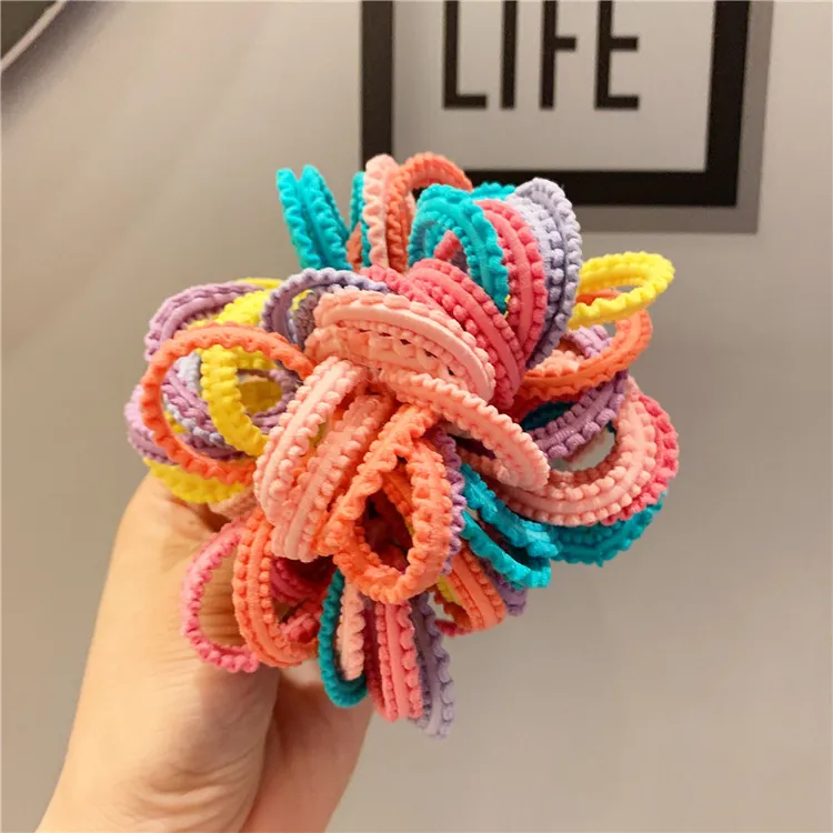 耐用宝宝糖果色小发圈儿童基础打底皮筋不伤发弹性好可爱发绳发圈