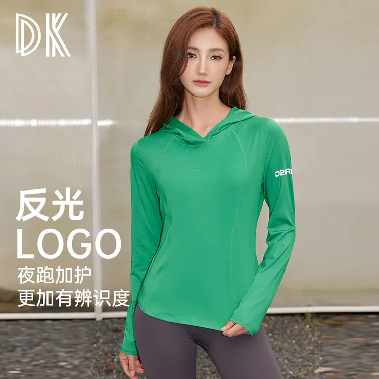 DK时尚女士女运动健身速干连帽上衣训练速干瑜伽服6157