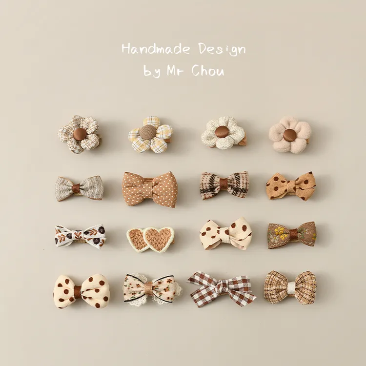 宝宝发夹不伤发婴幼儿奶咖色儿童发饰女童婴儿胎毛夹子蝴蝶结头饰