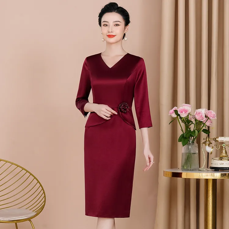 婚宴气质优雅修身喜婆婆喜妈妈显瘦高贵喜婆婆喜妈妈婚宴装6316
