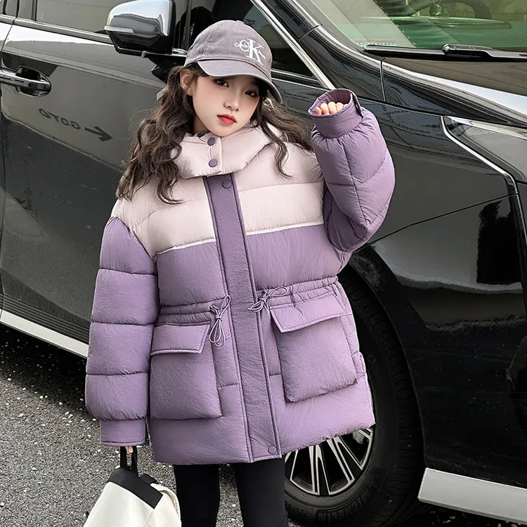 女童冬季棉服2024新款女大童加厚保暖棉衣儿童时髦休闲面包服棉袄