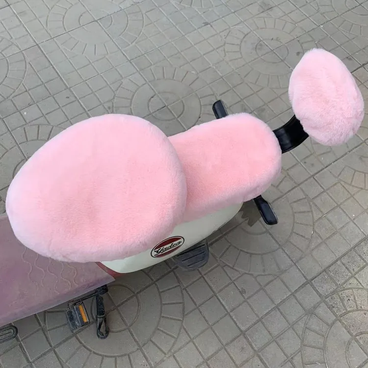 冬季电动车毛绒坐垫套电瓶车坐垫套保暖加厚电车坐垫座套通用加绒商品图