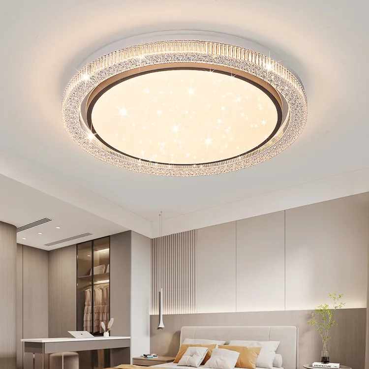 24年新款卧室吸顶灯圆形主卧次卧书房阳台防尘防潮防蚊虫简约风格