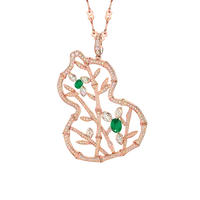 2313【香港联邦】18K金镶嵌祖母绿裙子耳钉