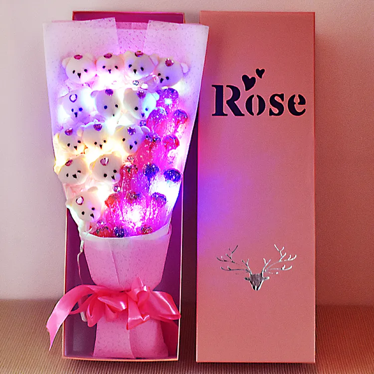 创意生日礼物女生闺蜜老婆送女朋友香皂玫瑰棒棒糖假花花束小惊喜