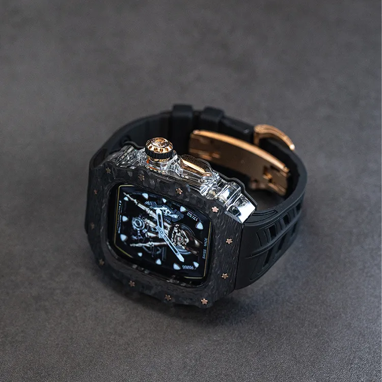 霜影碳纤维iwatch改装壳适用苹果手表AppleWatch表带保护壳Ultra3