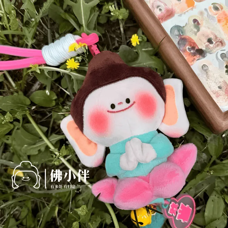 新版云冈石窟小佛合什莲花文创纪念品钥匙扣车载挂件随身玩偶E293