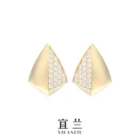 铜合金耳饰 宜兰珠宝复古金色耳钉耳饰原创小众设计简约百搭时尚