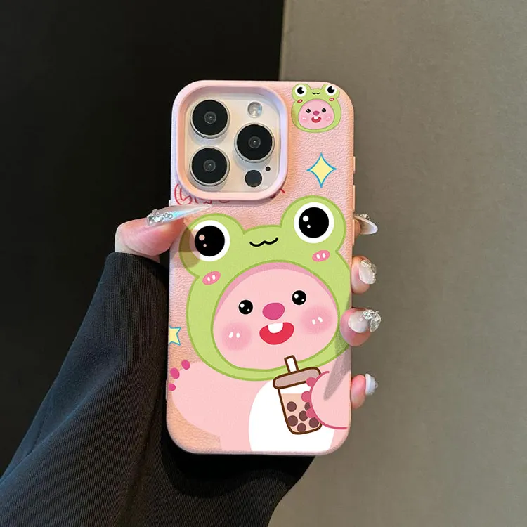 头套露比适用苹果15手机壳iPhone14promax高级感13荔枝纹12软潮11