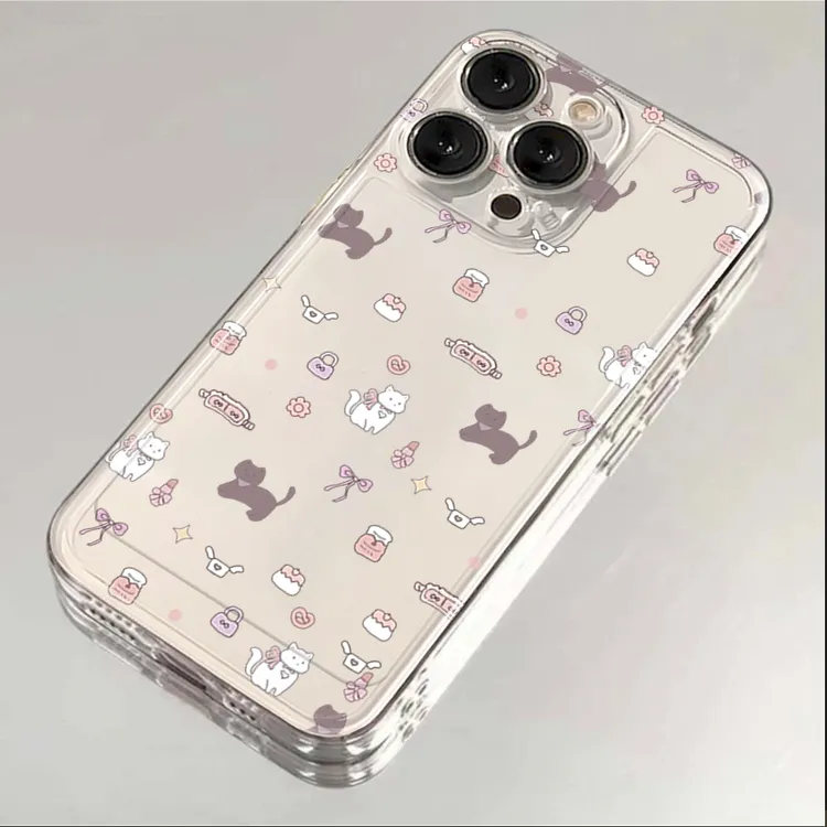 可爱棕白猫咪iPhone15promax手机壳苹果14保护全包软壳13pro12 11