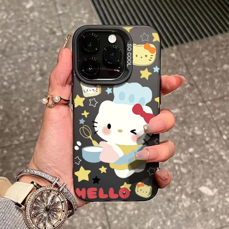 蛋糕KT猫适用苹果16/15手机壳iphone14Promax磨砂13软胶12防摔11x