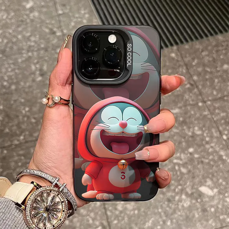 开心哆啦A梦iPhone15_14promax手机壳新款11苹果13P软硅胶12防摔X
