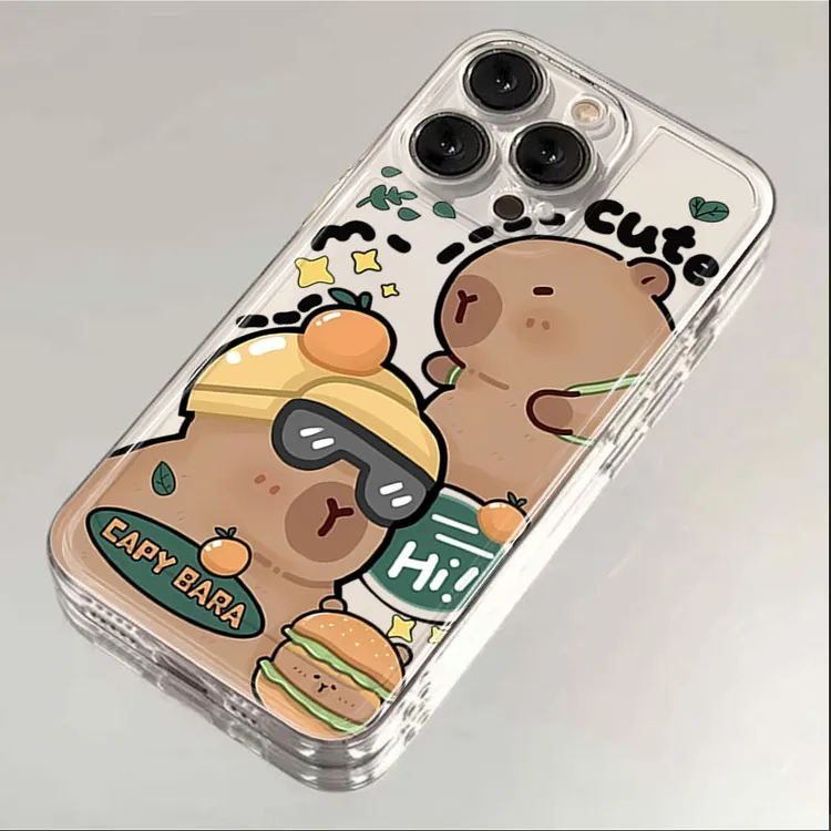 卡皮巴拉适用iphone16pro/15手机壳苹果13/12/11透明14pro卡通8