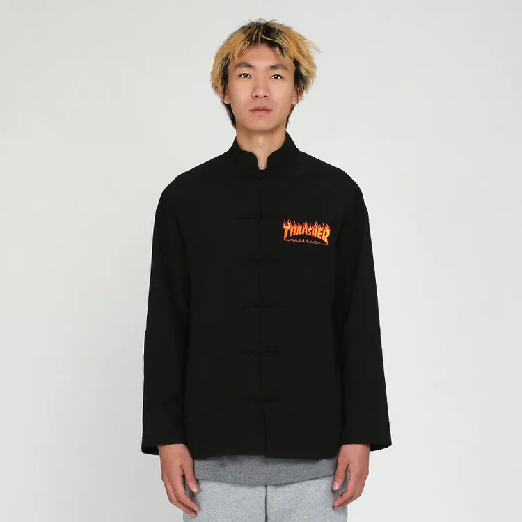 【THRASHER官方】FLAME TANG SUIT JACKET 火焰唐装夹克