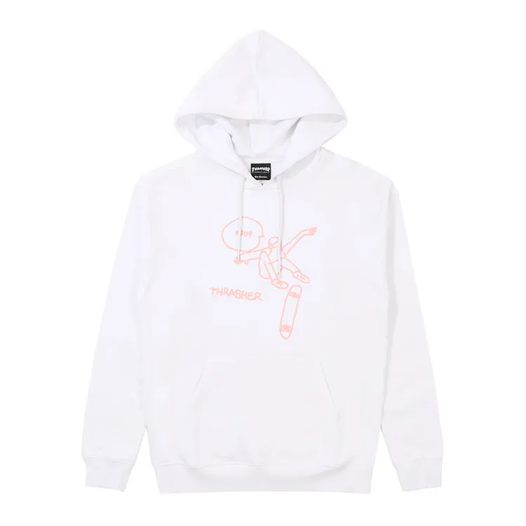 【THRASHER官方】JLP日版 KCUF HOODED 宽松logo印花长袖连帽衫