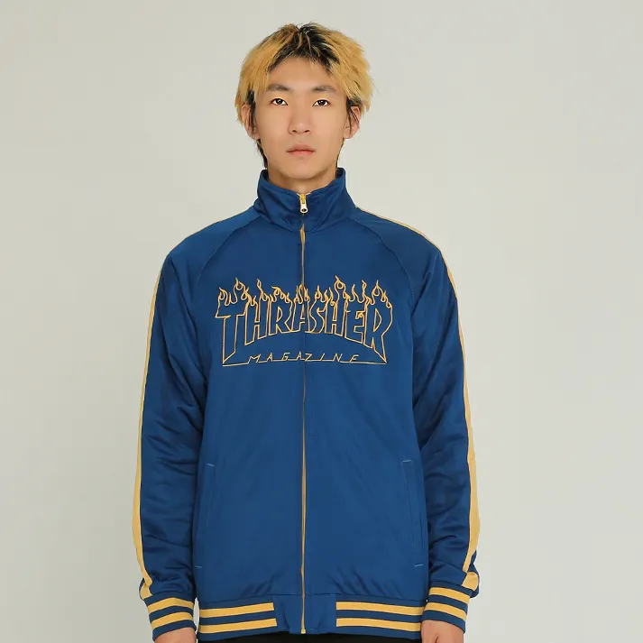 【THRASHER官方】JLP日版 OUTLINE FLAME TRACK JACKET火焰夹克三色