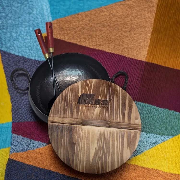 满晟源【古法双耳大肚锅】加厚加深/更丝滑炒菜更香/