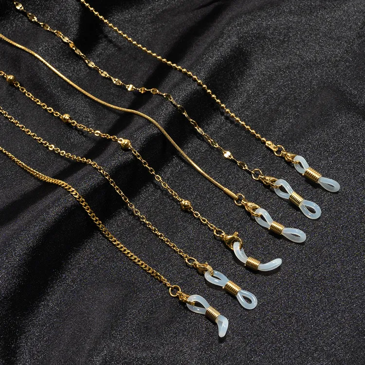 手工钛钢眼镜链口罩挂绳口罩链耳机链不锈钢真金电镀不褪色挂脖