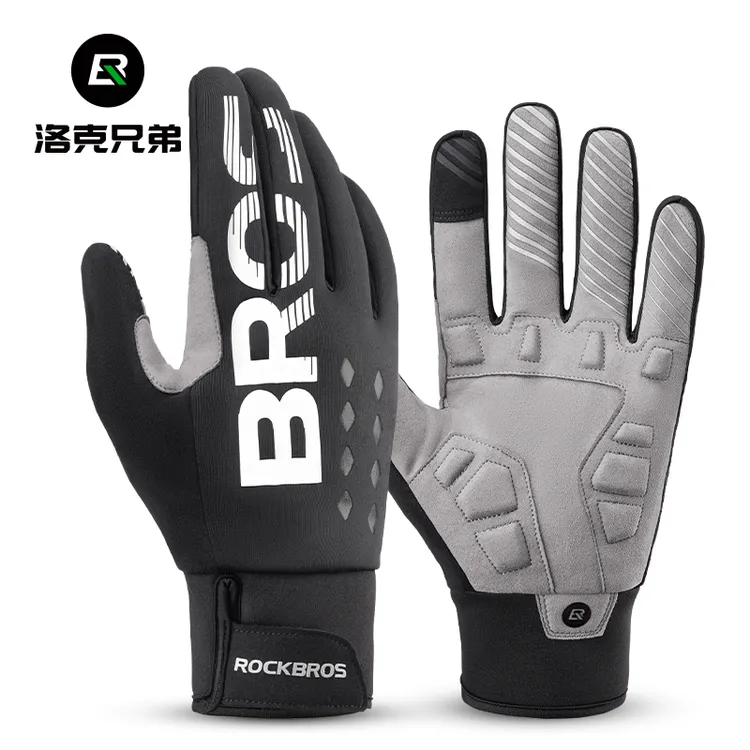 洛克兄弟骑行手套长指触屏自行车摩托车手套全指单车男女春秋冬季