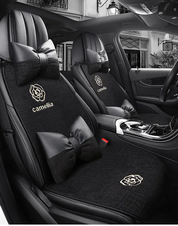 汽车坐垫简约小香风坐垫粗花呢坐垫复古时尚四季透气耐磨经典女士