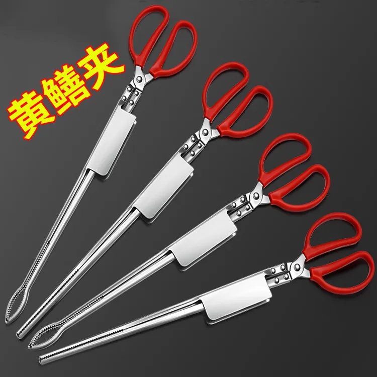 泥鳅黄鳝夹鳝鱼夹不锈钢钳子防滑赶海神器抓螃蟹龙虾工具火钳垃圾