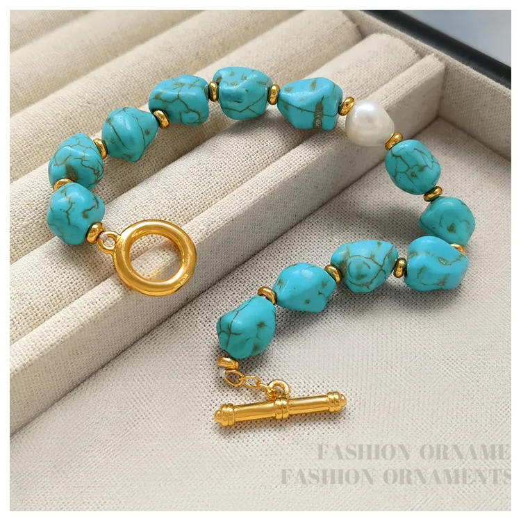 铜合金手链 复古手链个性小众拼接设计不规则手饰2746001（19cm）