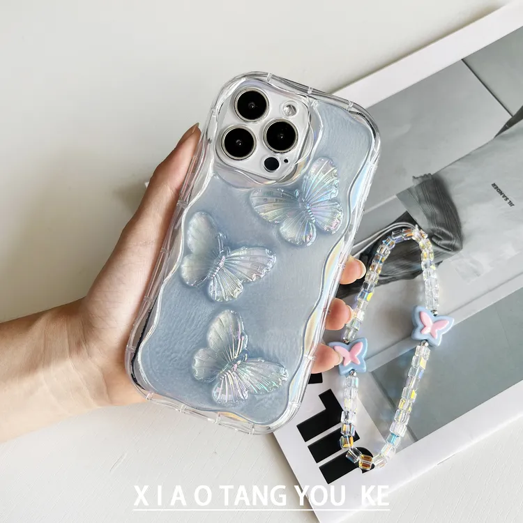 ins冰透蓝色简约防摔适用苹果华为荣耀小米OPPOvivoiPhone15pro