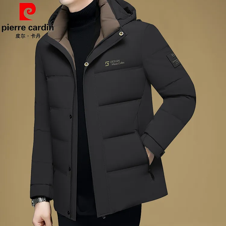 皮尔卡丹男士鹅绒羽绒服冬季轻薄2025新款男款户外保暖加厚外套