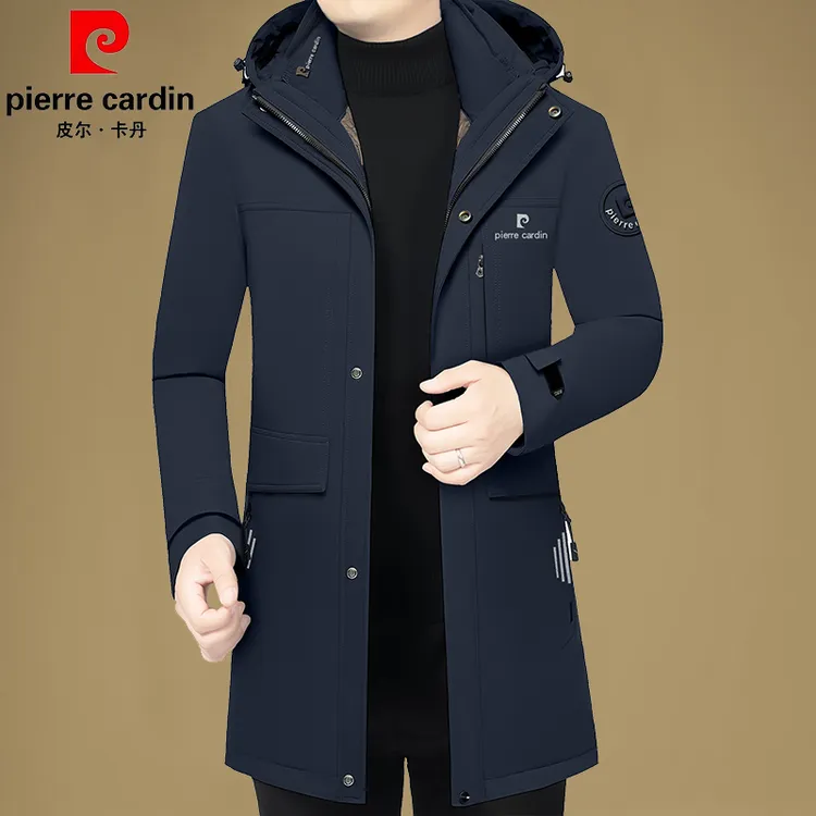 皮尔卡丹羽绒服男款2025冬季新款男士鹅绒服中长款户外厚保暖外套