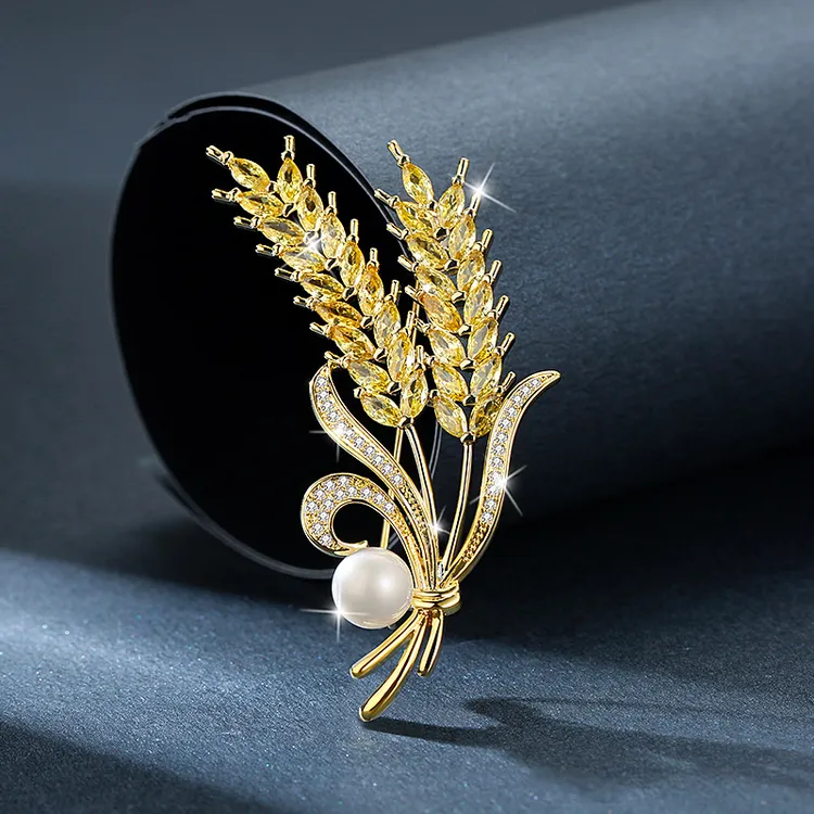 铜合金胸针 高档奢华【麦穗】胸针轻奢优雅   象征团团圆圆穗穗平安