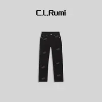 【Rumi精选】“糯米绒”显瘦加绒直筒水洗牛仔裤6374kz