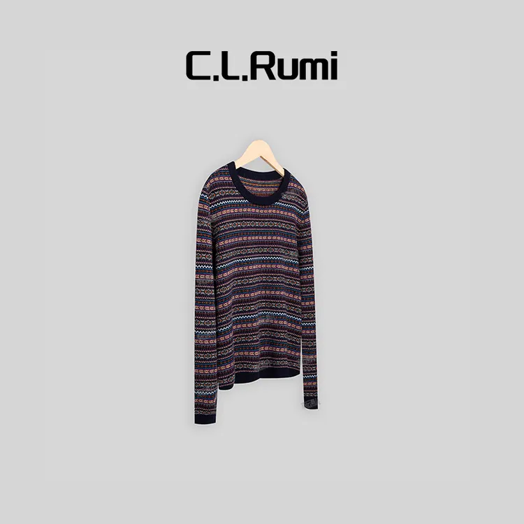 【Rumi精选】费尔岛 复古英式百搭宽松显瘦长袖针织毛衣6213my