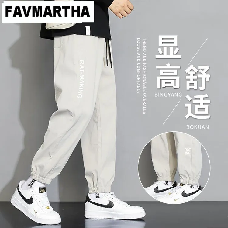 FAVMARTHA休闲裤男士2025秋款宽松束脚运动裤2025新款秋季潮流工