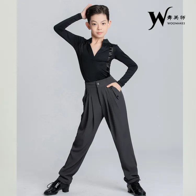 WMS秋冬新款练功服表演少儿拉丁男考级拉丁舞服装儿童拉丁舞服装