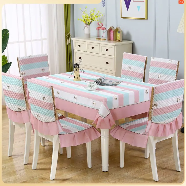 甄选布艺餐桌椅子套罩通用凳子长方形餐桌布椅套椅垫现代简约百货