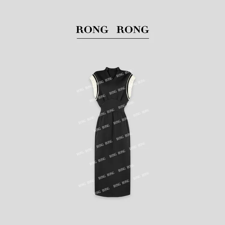 溶溶【COCO女人】RONGRONG  拼色百搭收腰连衣裙ZFX6L5756-6.17L001