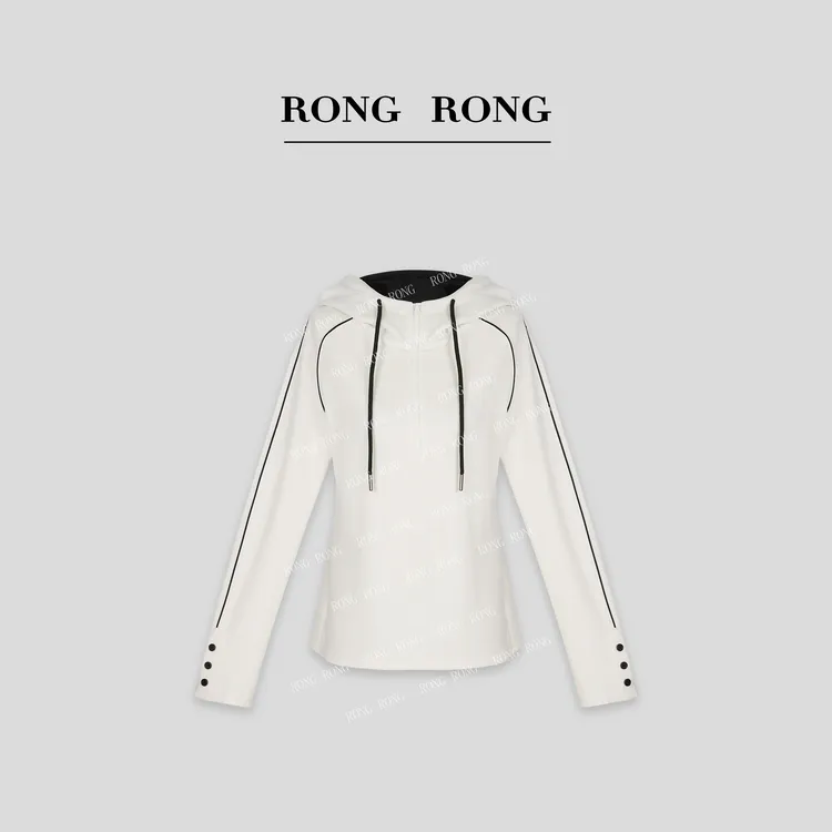 溶溶【星诗岛序】RONGRONG 极简风线条感混纺保暖帽衫 U-A8965966