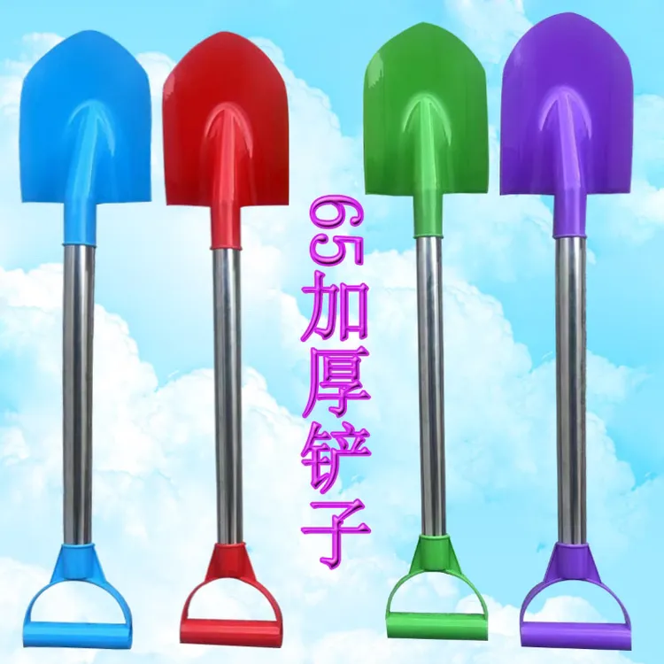 大号不锈钢沙滩铲子玩沙铲雪挖沙海边玩具加厚塑料铲子