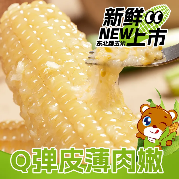 精品有机大白糯8根软嫩大棒多送2根试吃两根3kg/箱
