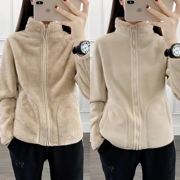 【换季福利】双面加厚女士休闲奥利绒加绒抓绒衣冬季保暖宽松外套