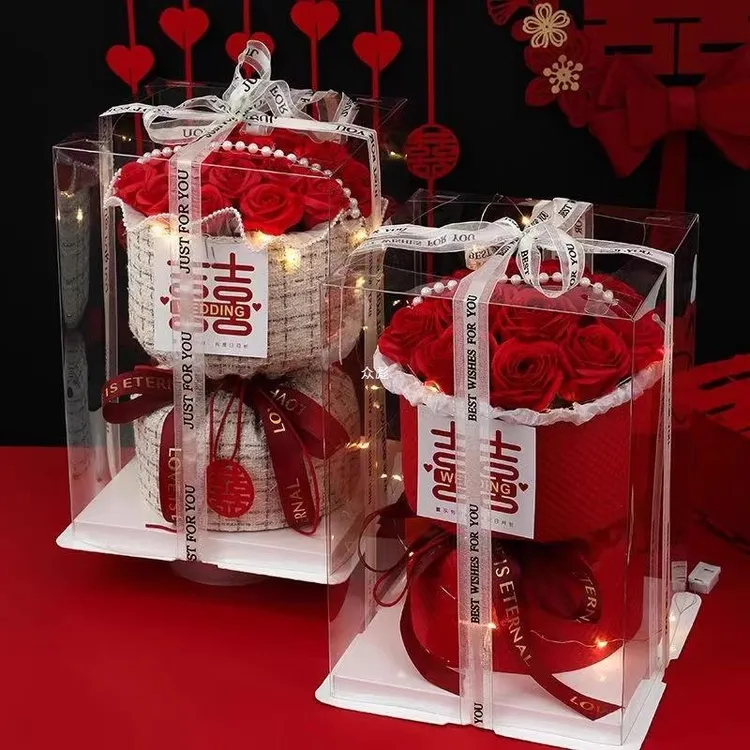 小香风成品玫瑰仿真花香皂花送女生闺蜜女友老婆结婚订婚花束领证