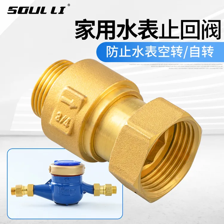 自来水表止逆阀防空转倒流止水止回阀20mm4分转6分内外丝单向接头