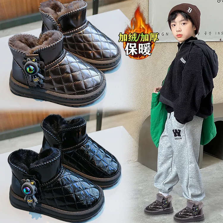 ABC男童雪地靴2025冬季新款女童时尚防滑加厚保暖大棉鞋软底棉靴