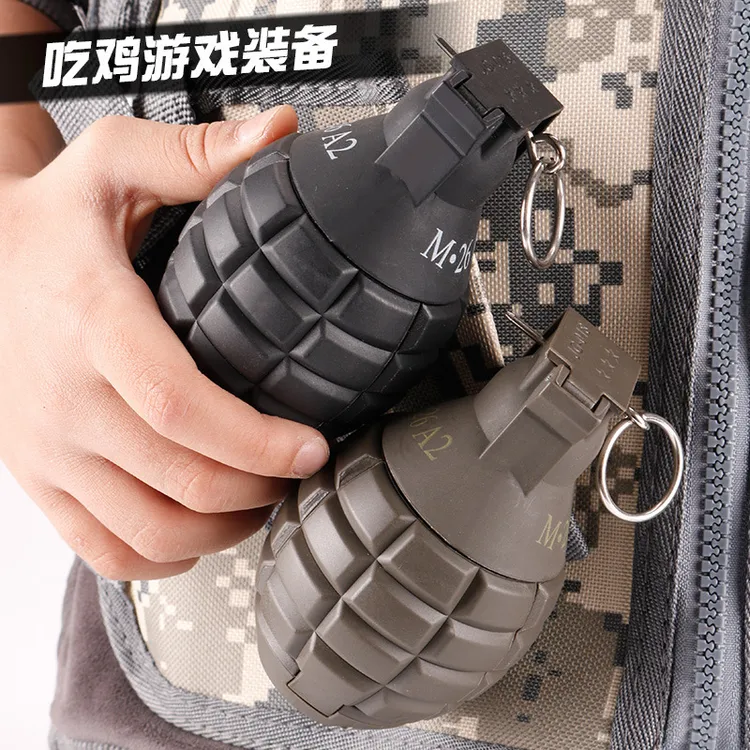 M26爆裂手雷道具游戏模型军事烟雾弹M18整蛊手榴仿真扫雷吃鸡道具